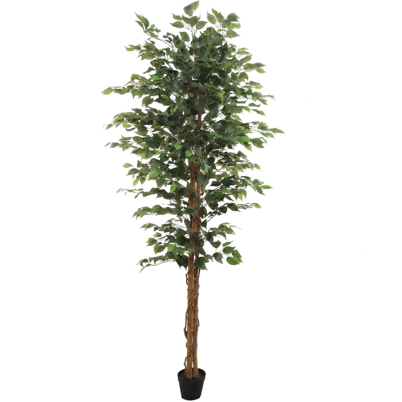 7ft Ficus Tree in Black Pot with 1260 Silk Leaves for Home & Office Décor - Floral Home by Artificial Flowers